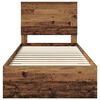 vidaXL Sengestamme med skuff Gammelt tre 90 x 200 cm Konstruert tre