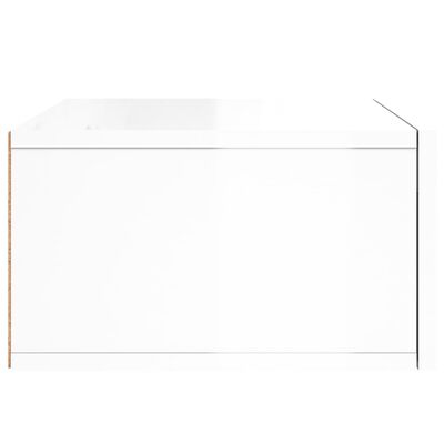 vidaXL Veggmontert nattbord høyglans hvit 35x35x20 cm