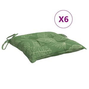 vidaXL Stolputer 6 stk bladm&oslash;nster 40x40x7 cm stoff