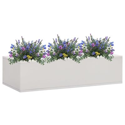 vidaXL Blomsterkasse for kontor lysegrå 90x40x23 cm stål