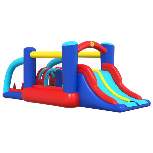 Happy Hop Oppbl&aring;sbart hoppeslott med sklie 529x252,5x215 cm PVC