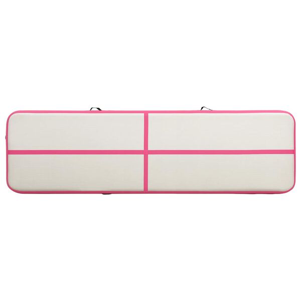 vidaXL Oppbl&aring;sbar gymnastikkmatte med pumpe 800x100x15 cm PVC rosa