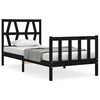 vidaXL Sengeramme med hodegavl svart small single heltre