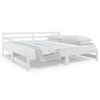 vidaXL Uttrekkbar dagseng hvit 2x(90x190) cm heltre furu