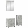 vidaXL Baderomsinnredningssett TULUM 3 pcs Betonggr&aring; 60 x 34 x 63 cm
