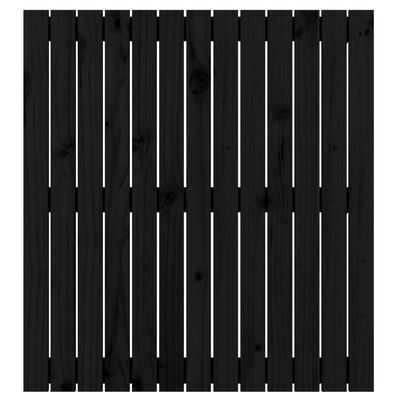 vidaXL Veggmontert sengegavl svart 82,5x3x90 cm heltre furu