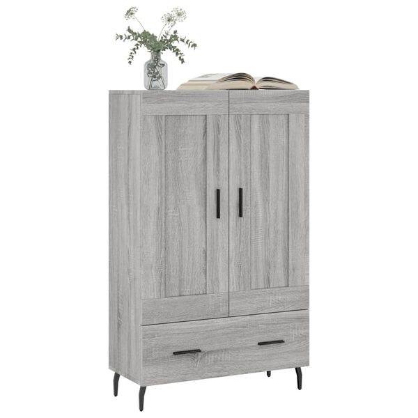 vidaXL Highboard gr&aring; sonoma 69,5x31x115 cm konstruert tre