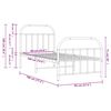 vidaXL Sengeramme i metall med hode- og fotgavl hvit 90x190 cm