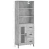 vidaXL Highboard betonggr&aring; 69,5x34x180 cm konstruert tre