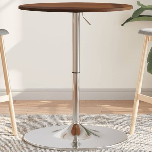 vidaXL Barbord m&oslash;rkebrun &Oslash;60x89,5 cm heltre eik