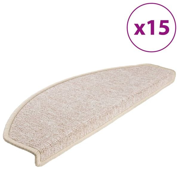 vidaXL Trappematter 15 stk 65x24x4 cm taupe halvrund store