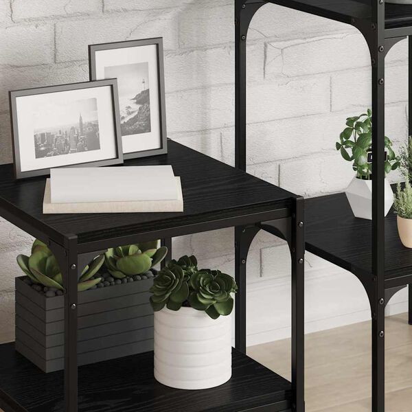 vidaXL Bokhyllebrett 4 pcs Svart 40 x 40 x 1,5 cm Konstruert tre