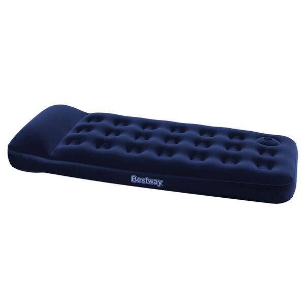 Bestway Oppblåsbar flokket luftseng med innebygd pumpe 185x76x22 cm