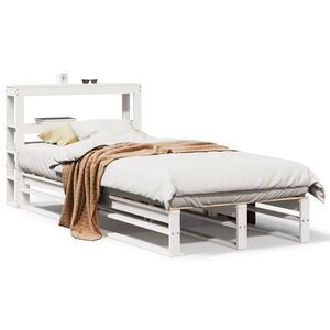 vidaXL Sengeramme uten madrass hvit 75x190 cm heltre furu