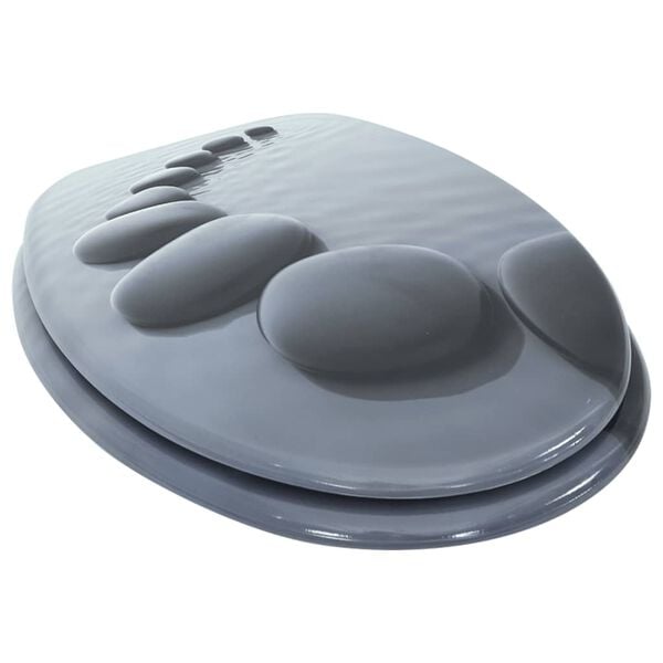 vidaXL Toalettsete med myk lukkefunksjon MDF steindesign