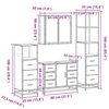 vidaXL Baderomsskapsett 4 deler sonoma eik konstruert tre