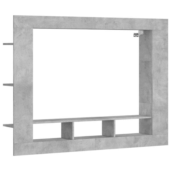 vidaXL TV-benk betonggr&aring; 152x22x113 cm konstruert tre
