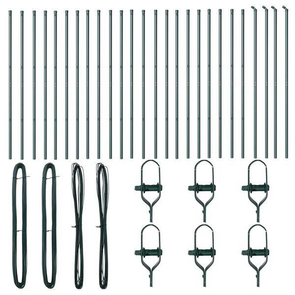 vidaXL Gjerdepåle Annet 26 pcs grønn 3,2 x 3,2 x 210 cm Stål