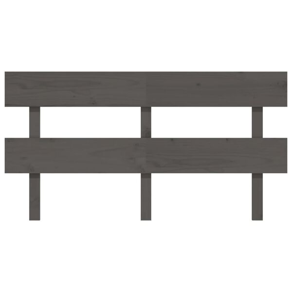 vidaXL Sengegavl grå 154x3x81 cm heltre furu