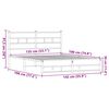 vidaXL Sengeramme i metall uten madrass brun eik 135x190 cm