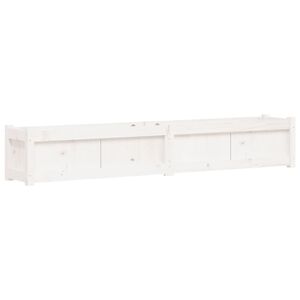 vidaXL Hageplantekasse hvit 180x31x31 cm heltre furu