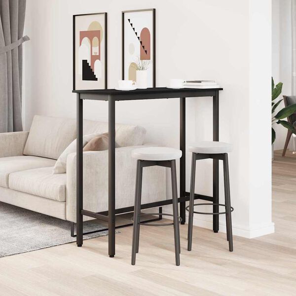 vidaXL bord Svart Eik 100 x 40 x 100,5 cm Konstruksjonsvirke og st&aring;l