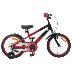 vidaXL Barnesykkel 16 Tommer for 4-6 &aring;r gammel R&oslash;d Svart