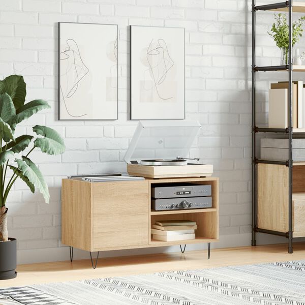 vidaXL Hifi-benk sonoma eik 85x38x48 cm konstruert tre