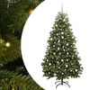 vidaXL Kunstig juletre 210 cm 300 LED-lys Varmhvit PVC og st&aring;l Gr&oslash;nn