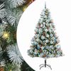 vidaXL Kunstig juletre Gr&oslash;nn og hvit 240 cm PVC og Metall og Plast