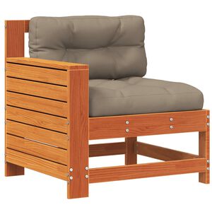 vidaXL Hagesofa med armlene og pute voksbrun heltre furu