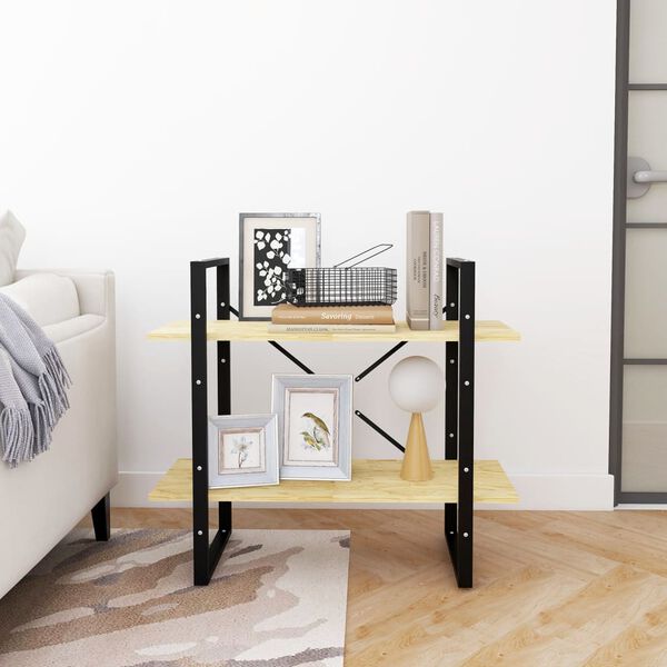 vidaXL Bokhylle 2 niv&aring;er 80x30x70 cm heltre furu