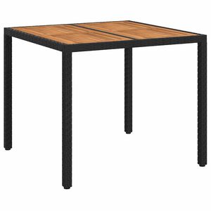 vidaXL Hagebord Svart 90 x 90 x 75 cm polyrotting