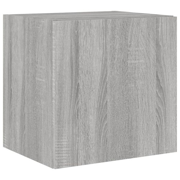 vidaXL Vegghengt TV-benk med LED gr&aring; sonoma 40,5x35x40 cm