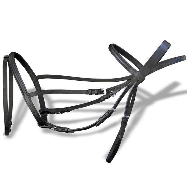 L&aelig;r dressurhodelag med t&oslash;yler og bitt, svart cob