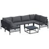 vidaXL Hagesofa Set 7 stk. Svart St&aring;l