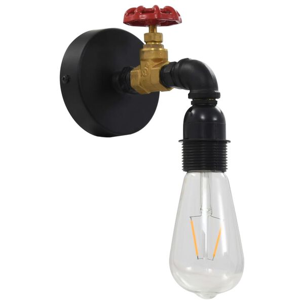 vidaXL Vegglampe kran-design svart E27