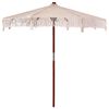 vidaXL Makrame Parasol Krem 252.5 x 252.5 x 260 cm Bomull og teaktre