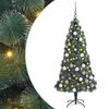 vidaXL Kunstig Forbelyst Juletre med Kule Sett gr&oslash;nn 210 cm PET
