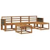 vidaXL Utend&oslash;rs sofa-sett 6 pcs Naturlig Solid akasietre