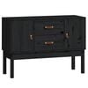 vidaXL Skjenk svart 110x40x78 cm heltre furu