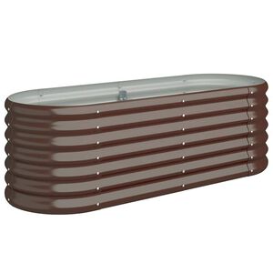 vidaXL H&oslash;ybed galvanisert st&aring;l 114x40x36 cm brun