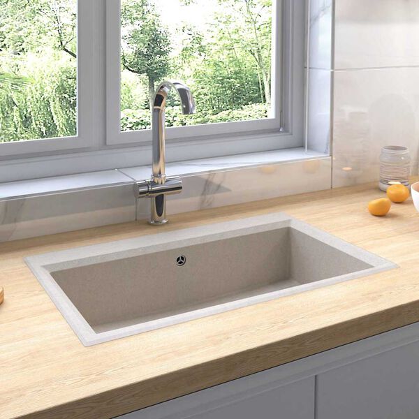 vidaXL Kj&oslash;kkenvask Beige 79 x 50 x 31 cm Granitt