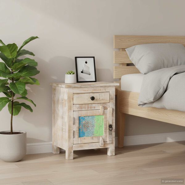 vidaXL Nattbord 40x30x50 cm grovt akasietre