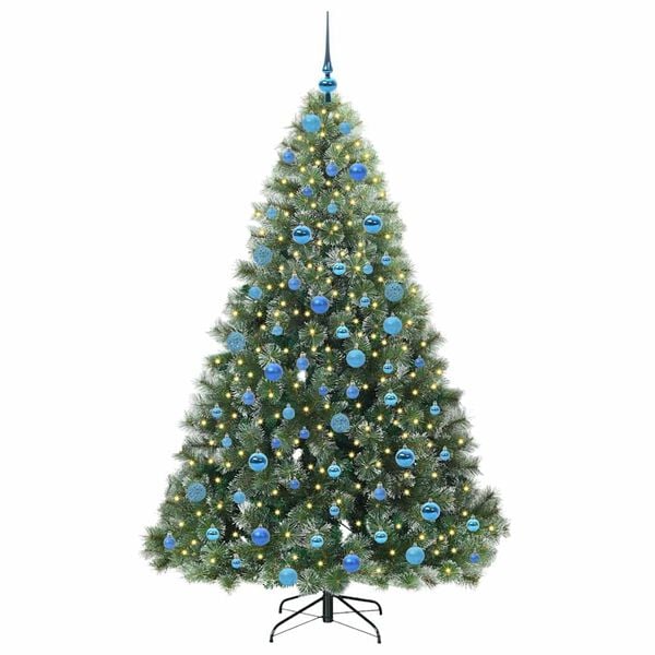 vidaXL Kunstig juletre med 300 LED med stativ gr&oslash;nn 180 cm PE og PVC