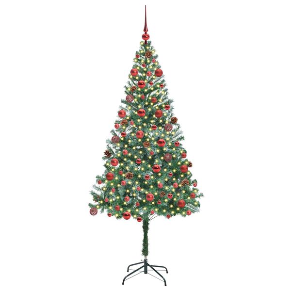 vidaXL Kunstig juletre med 300 LED med stativ gr&oslash;nn 180 cm PVC og st&aring;l