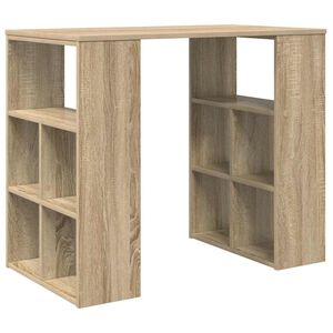 vidaXL Skrivebord med hylle Sonoma eik 90 x 50 x 75 cm Konstruert tre