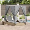 vidaXL Dobbel Solseng med Tak Beige 205 x 129 x 200 cm PE rattan