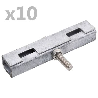 vidaXL U-mattekobling for hage 10 sett sølv