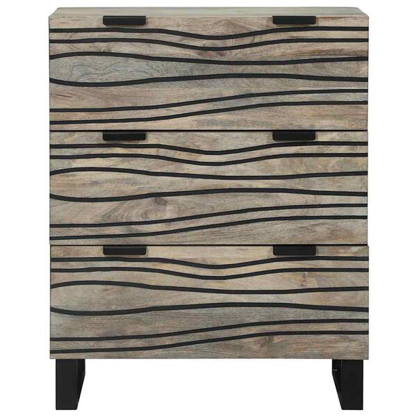 vidaXL Serviesskap med skuff Hvit 60 x 33.5 x 75 cm Massivt mangotre